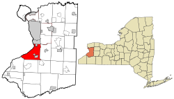 Erie County New York incorporated and unincorporated areas Hamburg highlighted